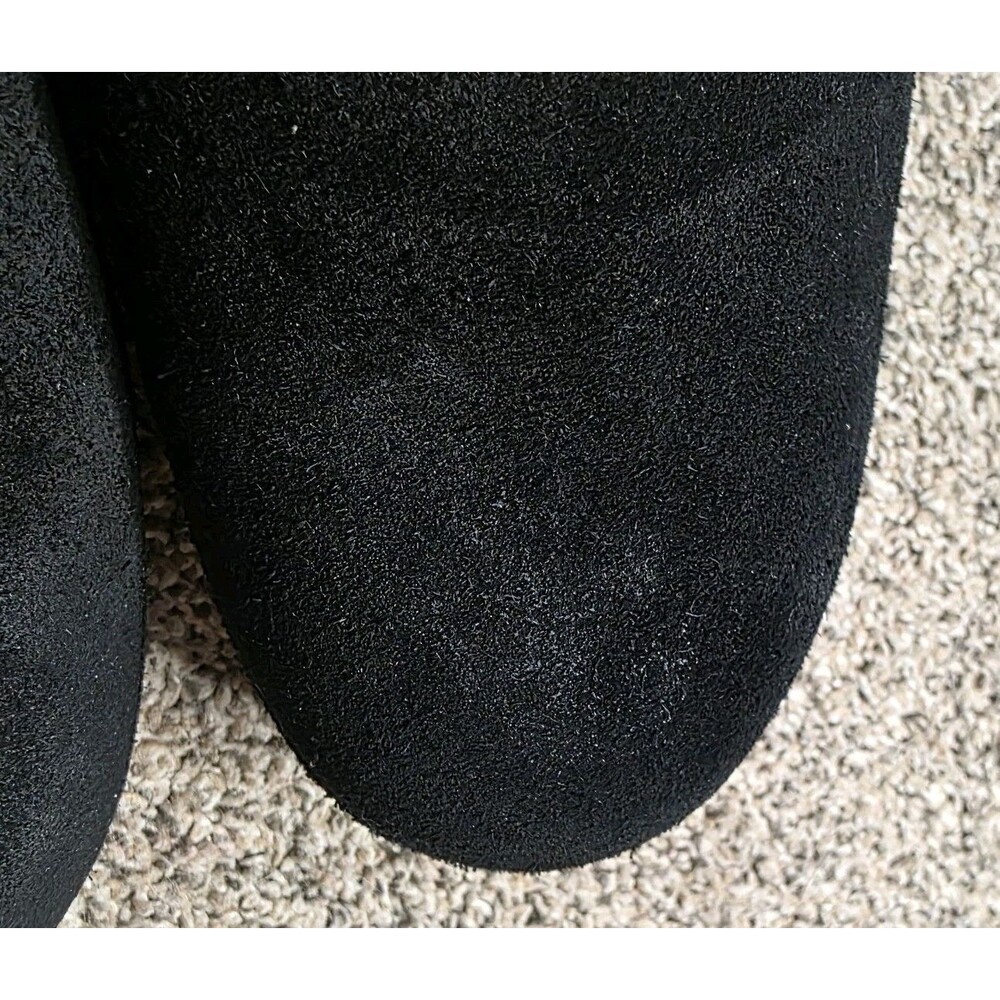 Crocs Mules Size 8 Black Leopard Animal Clog Suede Chunky Heel Mobwife - Picture 10 of 11